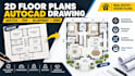 draw 2d floor plans, redraw sketches and PDF to autocad dwg