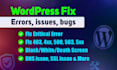 fix wordpress issues, wordpress bug fix, fix wordpress error