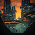 do cyberpunk scifi futuristic city