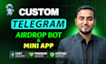 make a telegram airdrop bot with custom features