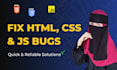fix HTML, CSS, and javascript bugs