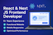 do react front end design, and next js front end web development