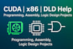help you with cuda programming, x86 assembly, and dld