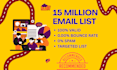 provide 15 million bulk email list