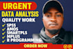do data analysis, data science, using spss, rstudio, python, stata and excel