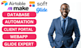 be airtable, softr database automation, web app, client portal, glide expert