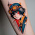 illustration for anime tattoo in color
