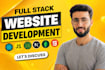 do custom website development as full stack developer, front end web developer