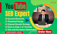 do full youtube channel SEO, video optimization, and management to boost growth