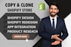 build shopify website, design or redesign shopify store, dropshipping store
