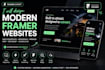 create a modern framer landing page for startups