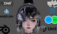 create custom vrchat avatar 3d model vrm, VR character, vtuber vrc  in unity