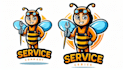 create bee service man mascot logo design with fastest delivery