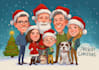 draw your office christmas card, holiday funny cartoon