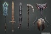 design creative concept art of weapons and items