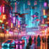 do cyberpunk futuristic city art