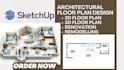 draw architecture 2d floor plan 3d architecture floor plan
