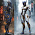 draw sci fi cyberpunk nfts, comic robot characters