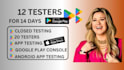do google play console closed testing with 12 to 20 real app testers android IOS