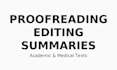 proofreading, summarization, academic writing, editing