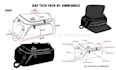 design tech pack duffle bag, handbag, bag design, backpack, bag tech pack