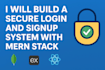 build a secure login and signup system with mern stack