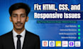 fix HTML, CSS bugs, responsive issues, and redesign your website