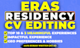 deep edit and upgrade your eras CV, residency application,  personal statement