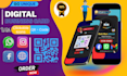 design a clickable virtual business card with qr code in 24h
