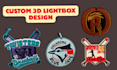 create 3d 3mf and stl lightbox logo keychain and 3d coaster models in 18 hours