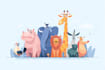 draw animals cartoon illustration