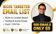 provide niche targeted email list verified bulk