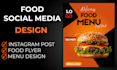 design food flyer, restaurant menu and social media post