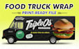 design a custom food truck wrap and food cart graphics