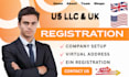 do UK ltd US llc virtual address and trademark registration