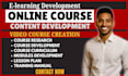 dev online course content, curriculum,voice over, training video course creation