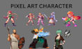 pixel art character, 8bit, pixel sprite sheet, direction sprite, pixel animation