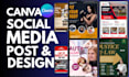 canva social media post facebook instagram linkedin carousel post design