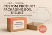 professionally design packaging box dieline, die cut and cut lines template