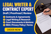 draft proofread court docs, motions, petitions and cases