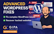fix broken or hacked wordpress websites and critical issues