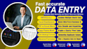 do efficient data entry, copy paste, web scraping, and PDF to excel tasks