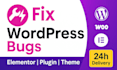 fix wordpress issue, elementor issue and woocommerce issue within 6 hours