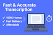 deliever professional transcription services