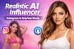 create a consistent, realistic ai influencer model for instagram and onlyfans