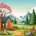 cartoon realistic concept art, game art, fan art, background illustration