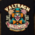 make a vintage halloween tal outdoor candy clown logo mascot  t shirt design