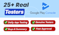 provide 12 testers google play console for closed testing in 14 days
