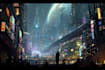 do cyberpunk futuristic city art