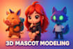 make cute 3d mascot animal character modeling in blender